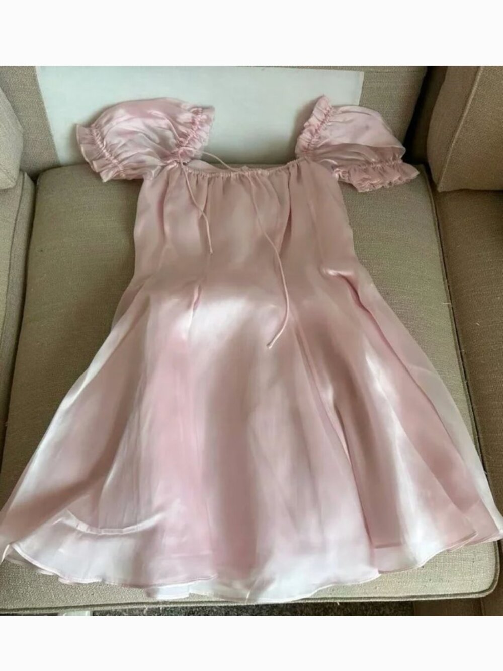 Selkie The Baby Soft Silk Mini Garden Party Dress Sweetheart Pink XSmall - Picture 4 of 7